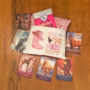 Horse-Themed Book Collection, with pillow
